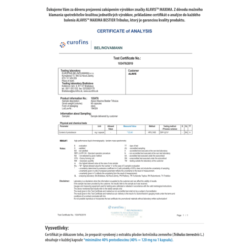 Alavis Maxima bestier Tribulus 60cps