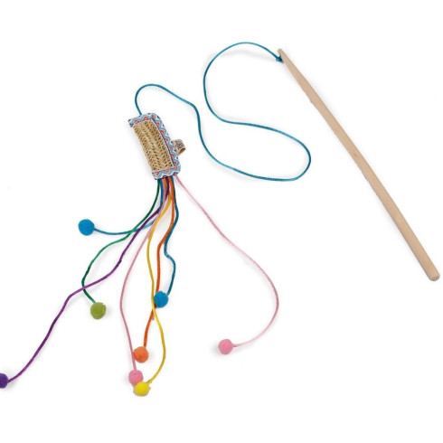 Drevená vábnička Whisker Fiesta s hračkou z umelého lyka - so šantou Drevená vábnička Whisker Fiesta s hračkou z umelého lyka - so šantou