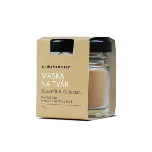 Pleťová maska - Zelený jíl a Kurkuma (Clean face) 20g