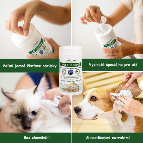 Bylinné utěrky na uši pro zvířátka 100ks Bylinné utěrky na uši pro zvířátka 100ks