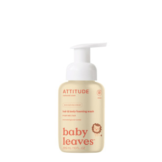 Detská umývacia pena (2v1) - Baby leaves 295ml, s vôňou hruškovej šťavy