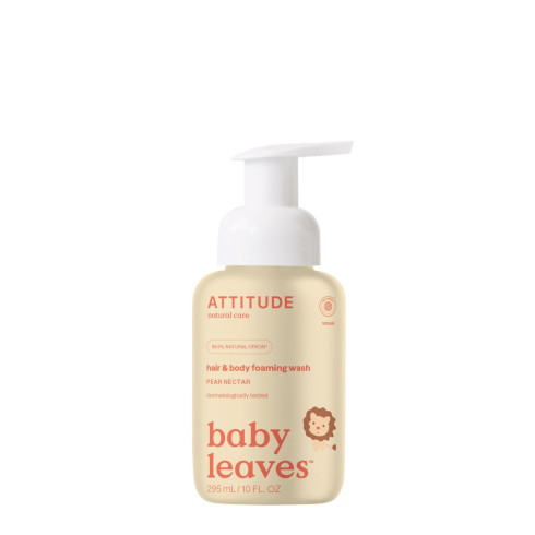Dětská mycí pěna  (2v1) - Baby leaves 295ml, s vůní hruškové šťávy 