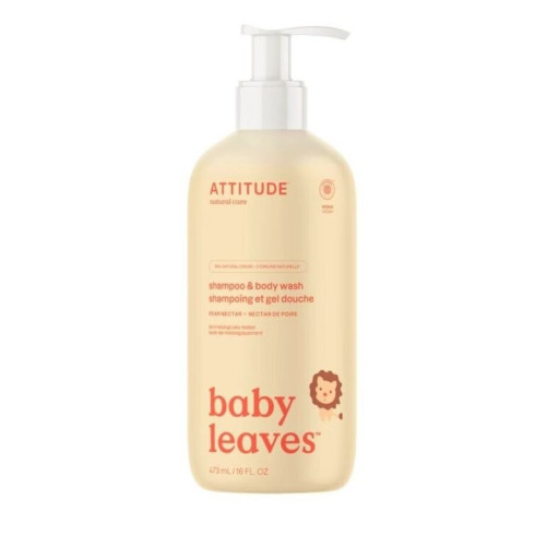 Detské telové mydlo a šampón (2v1) - Baby leaves 473ml, s vôňou hruškovej šťavy