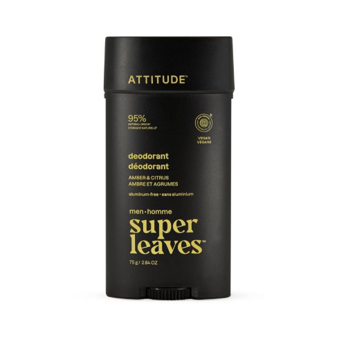 Pánský deodorant ATTITUDE Super Leaves – Jantar & Citrus 75g