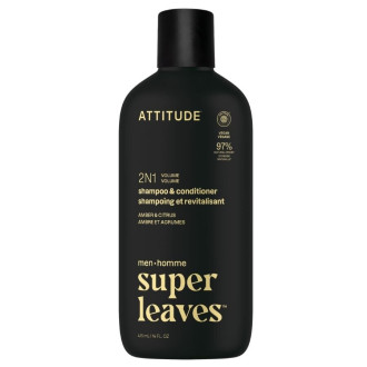 Pánsky šampón a kondicionér pre objem 2v1 ATTITUDE Super leaves - Amber a Citrus 415ml