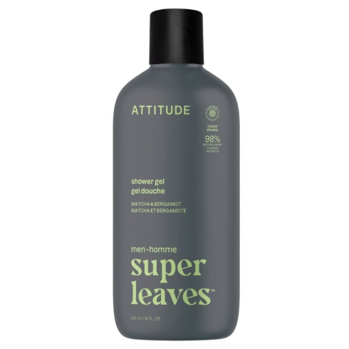 Pánský sprchový gel ATTITUDE Super leaves - Matcha a Bergamot 415ml