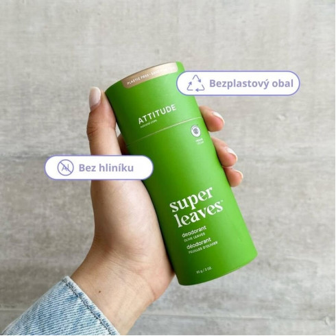 Přírodní tuhý deodorant Super leaves – olivové listy 85g