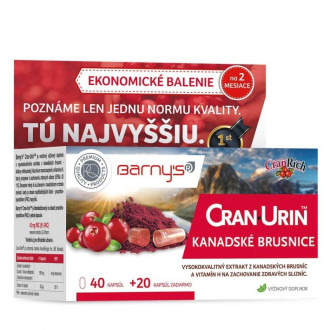 Barny’s® Kanadské brusinky Cran-Urin 40+20cps Barny’s® Kanadské brusinky Cran-Urin 40+20cps