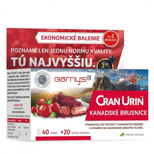 Barny’s® Kanadské brusnice Cran-Urin 40+20cps