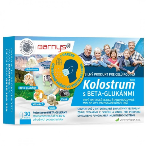 Barny’s® Kolostrum s Beta-Glukánmi f. + darček 30cps