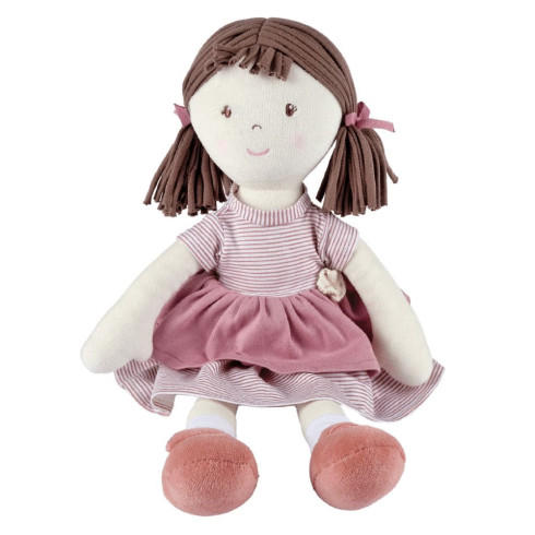 Látková bábika All Natural - Brook (ružové šaty)