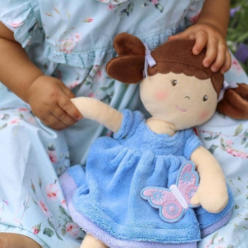 Látková panenka Butterfly - Pari (modré šaty)