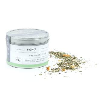 Bylinkový čaj - Príjemný večer 70g, sypaný čaj v plechovke Bylinkový čaj - Príjemný večer 70g, sypaný čaj v plechovke