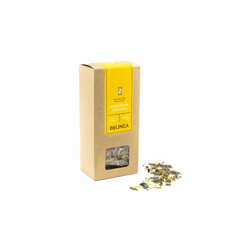 Ochucený čaj - Gunpowder Bio s malinou 65g