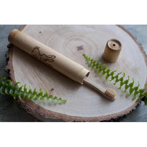 Bambusové cestovné puzdro na kefku pre deti Bambusové cestovné puzdro na kefku pre deti