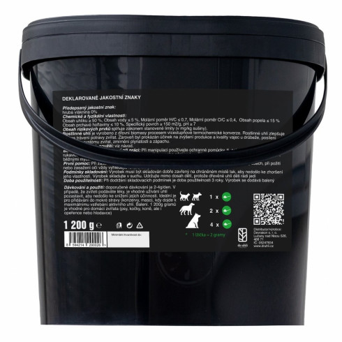 Aktivní uhlí Biochar - prášek 1200g, pro zvířata