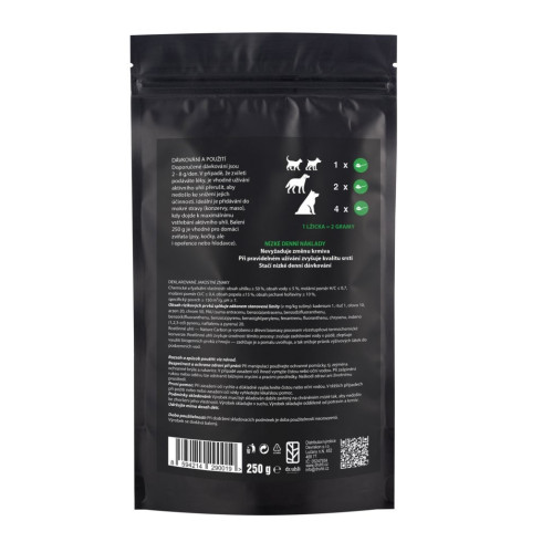Aktívne uhlie Biochar - prášok 250g, pre zvieratá 