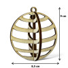 Holzdekoration 3D - Weihnachtskugel 9 x 8,5cm