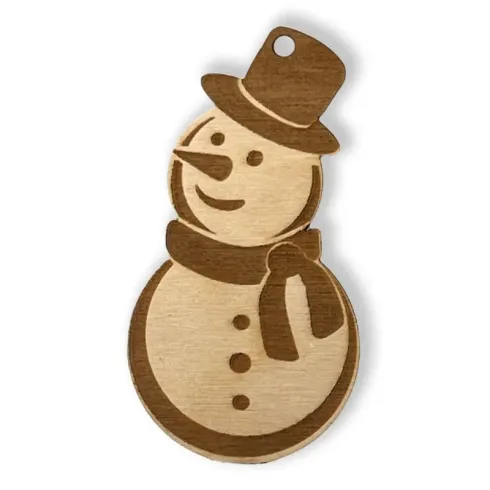 Holzornament - Schneemann 9,8 x 5cm, 10Stk.