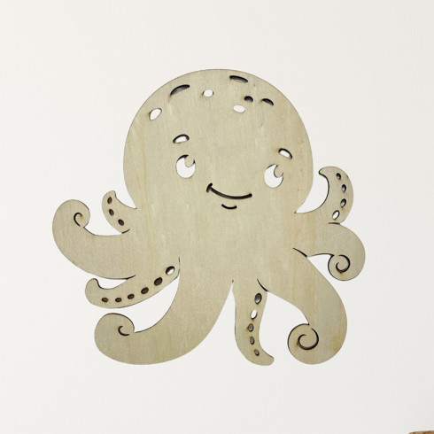 Holztier an der Wand - Oktopus
