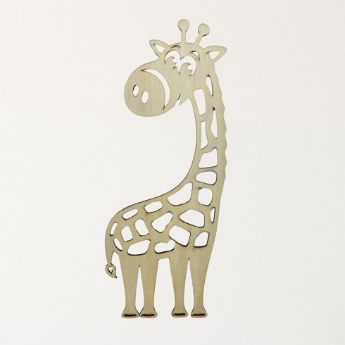 Holztier an der Wand - Giraffe