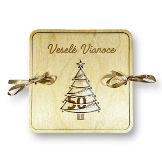 Dřevěná obálka na peníze - Veselé Vánoce 15 x 15cm Dřevěná obálka na peníze - Veselé Vánoce 15 x 15cm