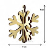 Dřevěná ozdoba 3D - Sněhová vločka 9 x 7cm, 5ks