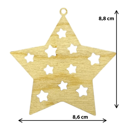 Drevená ozdoba - Hviezda 8,8 x 8,6cm