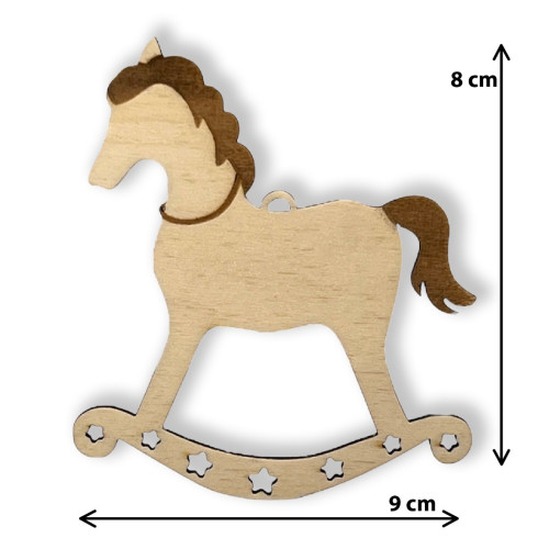 Drevená ozdoba - Koník 9 x 8cm