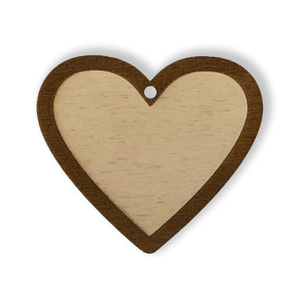 Drevená ozdoba - Srdce 7 x 7,8cm