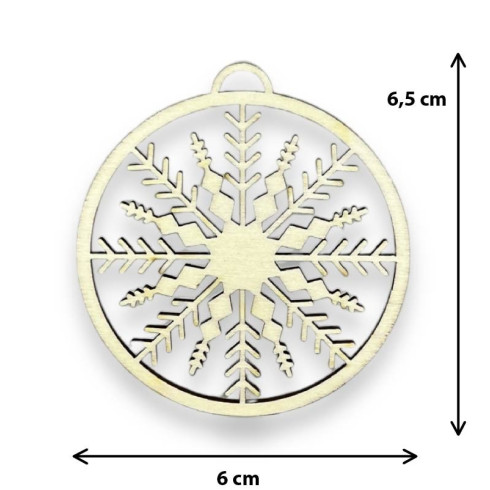 Drevená ozdoba - Vianočná guľa Elsa 6cm