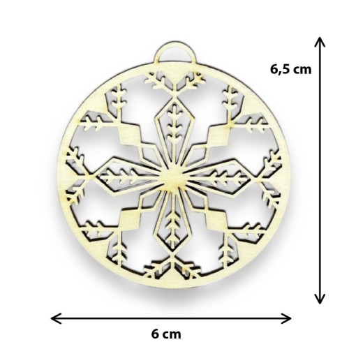 Drevená ozdoba - Vianočná guľa Gerda 6cm