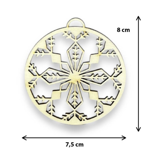 Drevená ozdoba - Vianočná guľa Gerda 7,5cm