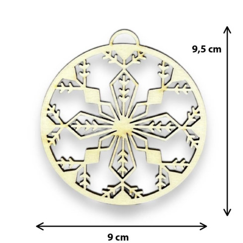 Drevená ozdoba - Vianočná guľa Gerda 9cm