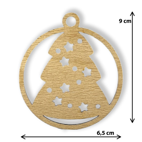 Dřevěná ozdoba - Vánoční stromek 9 x 6,5cm