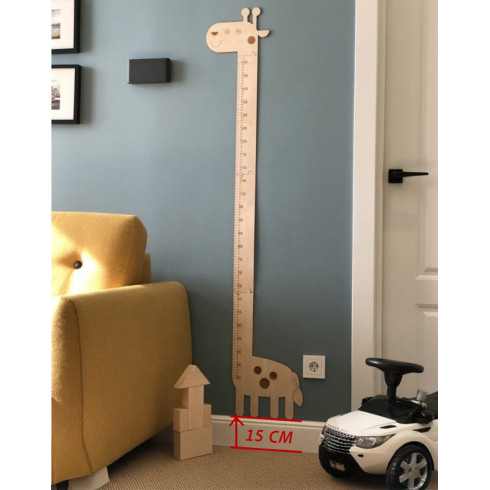 Dřevěný metr na zeď - Žirafa 150cm