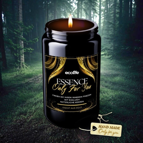 Esencia Ticha 90g, ručne odlievaná sójová sviečka v Biofotonickom skle 