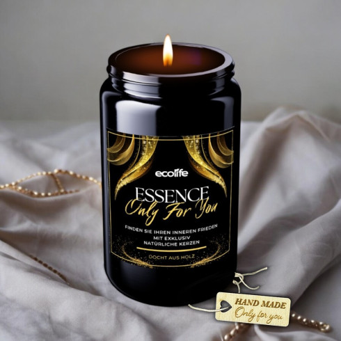 Pokoj v Srdci 90g, ručne odlievaná sójová sviečka v Biofotonickom skle 