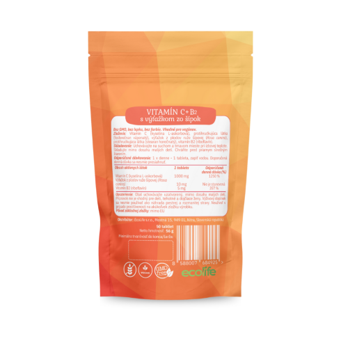 Vitamin C 1000 - S výtažkem ze šipek a vitamínem B2 50ks
