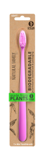 BIO zubní kartáček The Natural Family Co. – měkký, 1 ks, fialový BIO zubní kartáček The Natural Family Co. – měkký, 1 ks, fialový