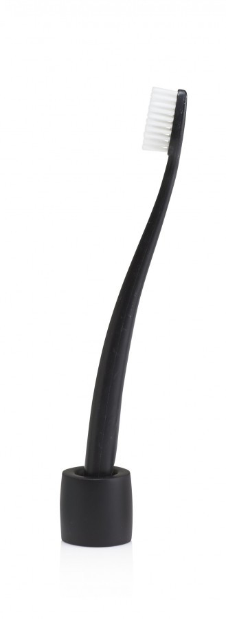 Zubní kartáček se stojánkem - Černá, soft