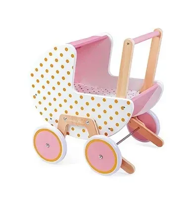 Janod Candy Chic Puppenwagen aus Holz – ein Traum für kleine Prinzessinnen