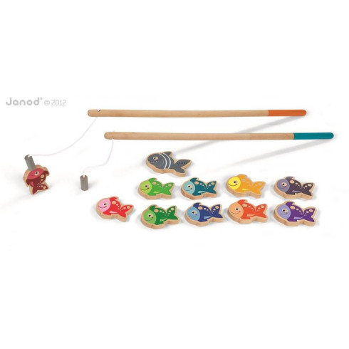 Drevené magnetické rybárske udice pre deti - Let's Go Fishing