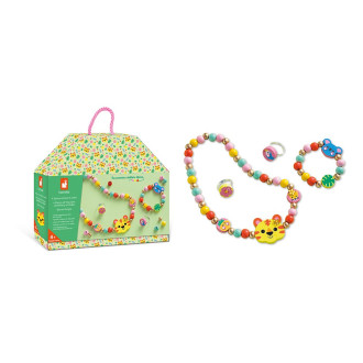 Janod Atelier Kreativní sada Výroba šperků - Dřevěné korálky Džungle 4ks od 4 let