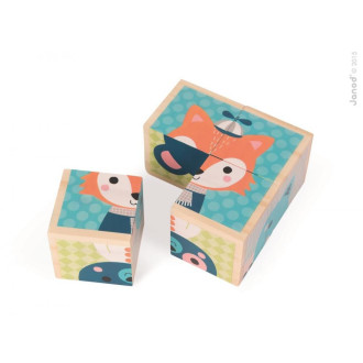 Janod Dřevěné kostky - Lesní zvířátka