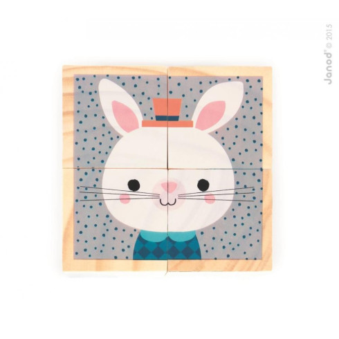 Janod Dřevěné kostky - Lesní zvířátka