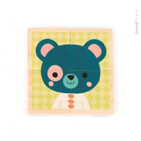 Janod Dřevěné kostky - Lesní zvířátka