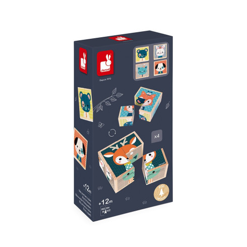 Janod Dřevěné kostky - Lesní zvířátka