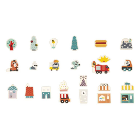 Janod Drevené magnetky - V meste 24ks