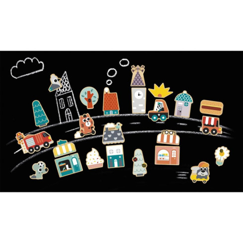 Janod Drevené magnetky - V meste 24ks